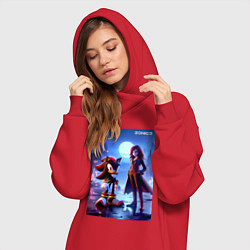 Женское худи-платье Shadow and Shadow-Maria, цвет: красный — фото 2