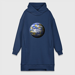 Женская толстовка-платье Голубая планета, альтернативная