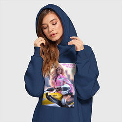 Женское худи-платье Barbie racing - Kawasaki Ninja, цвет: тёмно-синий — фото 2