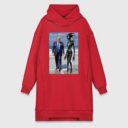 Женское худи-платье Donald Trump and symbiote girl - ai art fantasy, цвет: красный