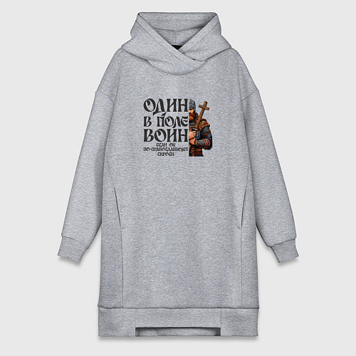 Женская толстовка-платье Воин на пути православия / Меланж – фото 1