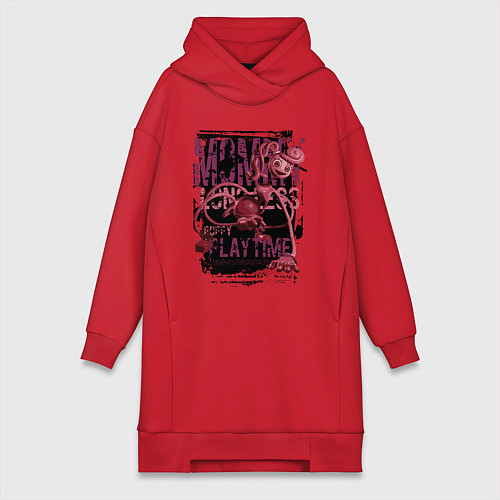 Женская толстовка-платье Мамочка длинные ноги из Poppy Playtime / Красный – фото 1