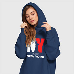 Женское худи-платье The city of New York, цвет: тёмно-синий — фото 2