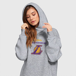 Женское худи-платье Lakers championship, цвет: меланж — фото 2