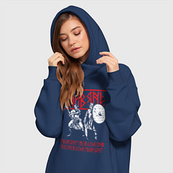 Женское худи-платье Славяне - братья, цвет: тёмно-синий — фото 2
