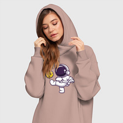 Женское худи-платье Moon football, цвет: пыльно-розовый — фото 2