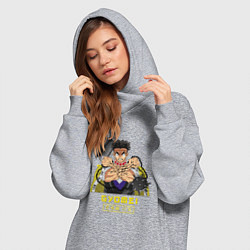 Женское худи-платье Клинок рассекающий демонов Гёмей Химеджима, цвет: меланж — фото 2