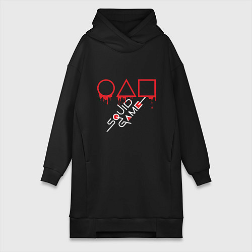 Женская толстовка-платье Игра в кальмарика / Черный – фото 1