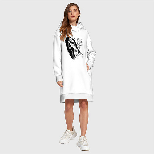 Женская толстовка-платье Крик - Гоуст фейс / Белый – фото 4