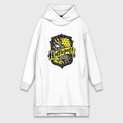 Женская толстовка-платье Hufflepuff emblem / Белый – фото 1