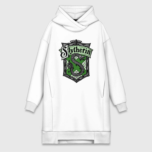 Женская толстовка-платье Slytherin emblem / Белый – фото 1