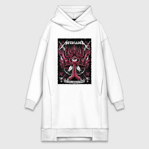 Женская толстовка-платье Metallica - royal arena Denmark / Белый – фото 1