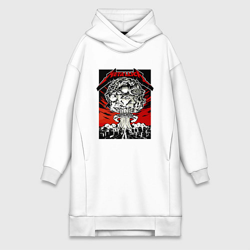 Женская толстовка-платье Metallica - Toronto playbill / Белый – фото 1