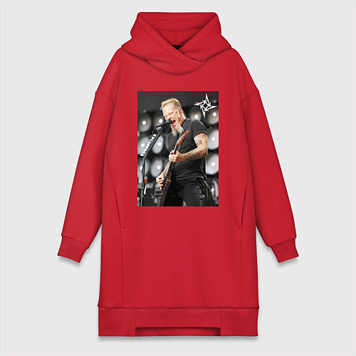 Женская толстовка-платье James Alan Hatfield - Metallica / Красный – фото 1