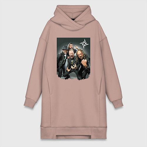 Женская толстовка-платье Metallica cool dudes - thrash metal / Пыльно-розовый – фото 1