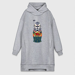 Женское худи-платье Матрешка шлем штурмовика, цвет: меланж