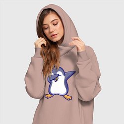Женское худи-платье Dab penguin, цвет: пыльно-розовый — фото 2