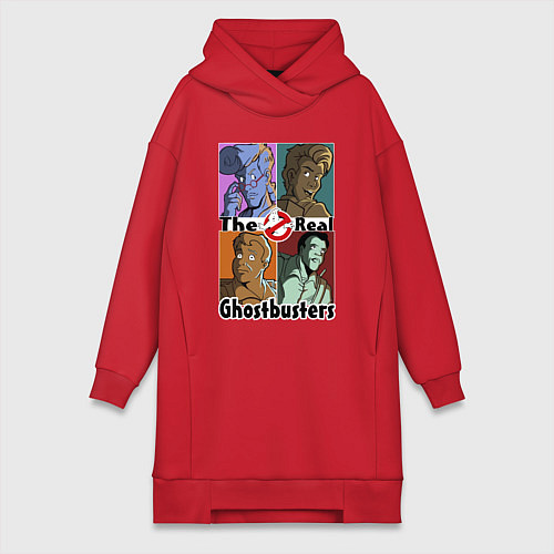 Женская толстовка-платье The real ghostbusters / Красный – фото 1
