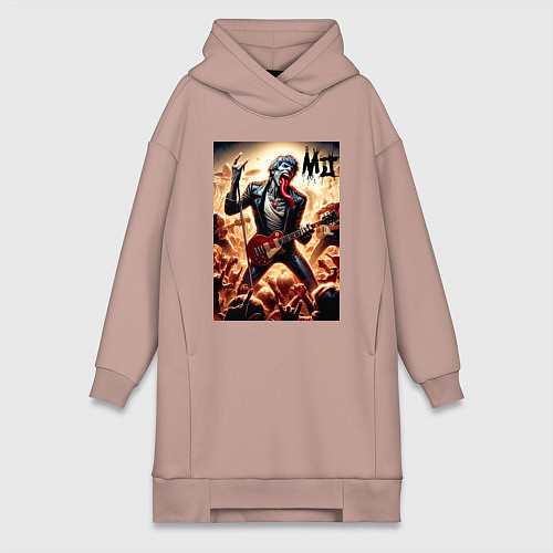 Женская толстовка-платье Mick Jagger - Rolling Stones / Пыльно-розовый – фото 1