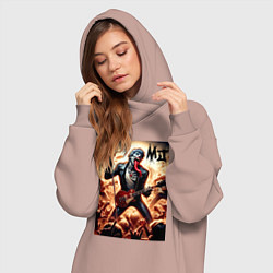 Женское худи-платье Mick Jagger - Rolling Stones, цвет: пыльно-розовый — фото 2