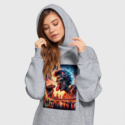 Женское худи-платье Mick Jagger - legend, цвет: меланж — фото 2