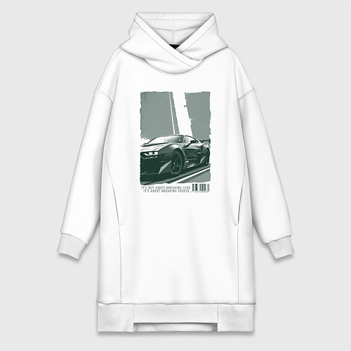 Женская толстовка-платье Постер спорткара / Белый – фото 1