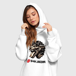 Женское худи-платье Mick Jagger - stylization, цвет: белый — фото 2
