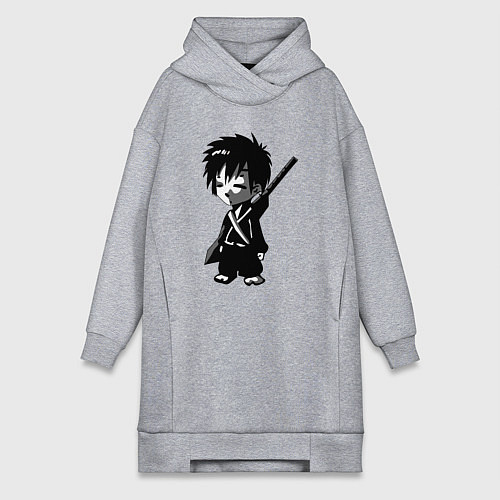 Женская толстовка-платье Маленький воин-самурай / Меланж – фото 1