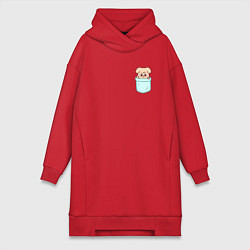 Женское худи-платье PuppyM in pocket, цвет: красный