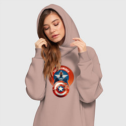 Женское худи-платье Captain America: Brave New World, цвет: пыльно-розовый — фото 2