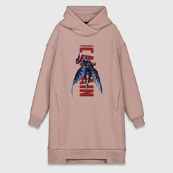 Женское худи-платье Капитан Америка: Новый мир, цвет: пыльно-розовый