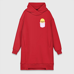 Женское худи-платье BbokAri in pocket, цвет: красный