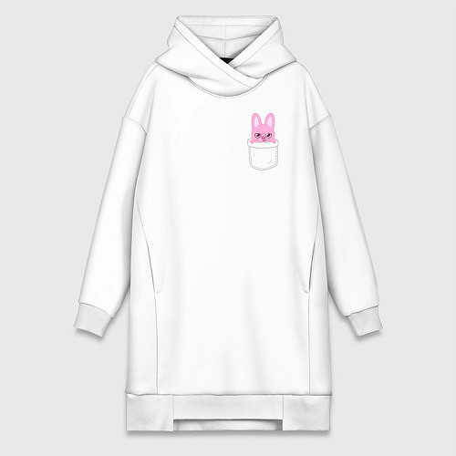 Женская толстовка-платье Dwaekki in pocket / Белый – фото 1