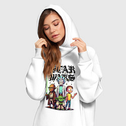 Женское худи-платье Yoda and Chewbacca are friends of Rick and Morty -, цвет: белый — фото 2