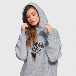 Женское худи-платье Подводная любовь, цвет: меланж — фото 2