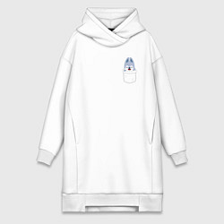 Женское худи-платье Wolf Chan in pocket, цвет: белый