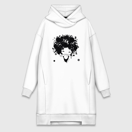Женская толстовка-платье Девочка весна / Белый – фото 1