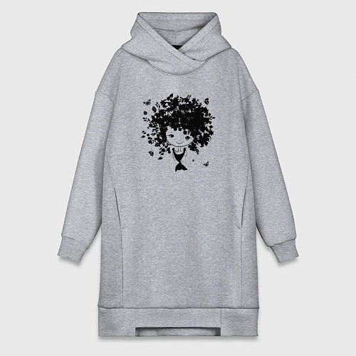 Женская толстовка-платье Милая весенняя девчонка / Меланж – фото 1