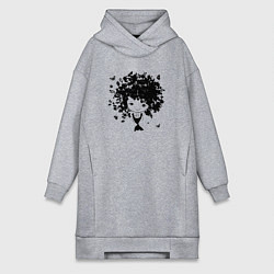 Женское худи-платье Милая весенняя девчонка, цвет: меланж