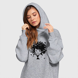 Женское худи-платье Милая весенняя девчонка, цвет: меланж — фото 2