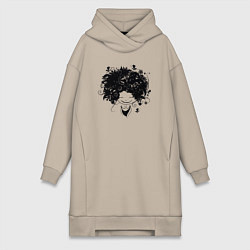 Женское худи-платье Spring girl, цвет: миндальный