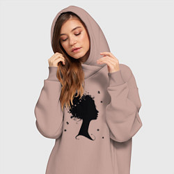 Женское худи-платье Flower girl, цвет: пыльно-розовый — фото 2