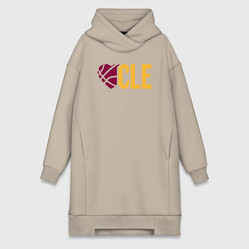 Женская толстовка-платье Love Cleveland / Миндальный – фото 1