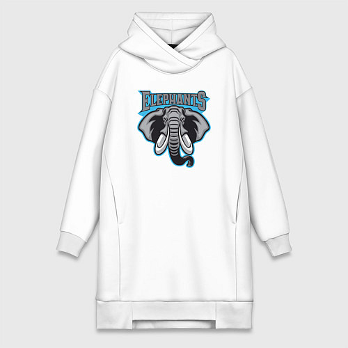 Женская толстовка-платье Команда слонов / Белый – фото 1