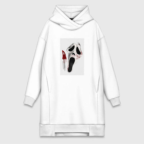 Женская толстовка-платье Крик призрачное лицо / Белый – фото 1