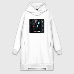 Женское худи-платье Крик с телефоном, цвет: белый