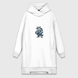 Женская толстовка-платье Мультяшный хищник