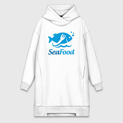 Женская толстовка-платье Морские продукты