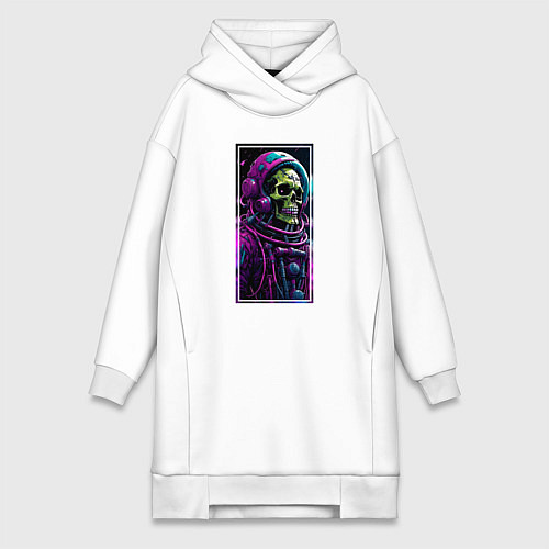 Женская толстовка-платье Скелет космонавт / Белый – фото 1