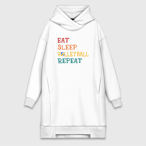 Женская толстовка-платье Eat sleep volley / Белый – фото 1